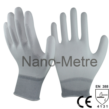 NMSAFETY 13 gauge weiß PU palm assembly hand arbeit pu handschuhe